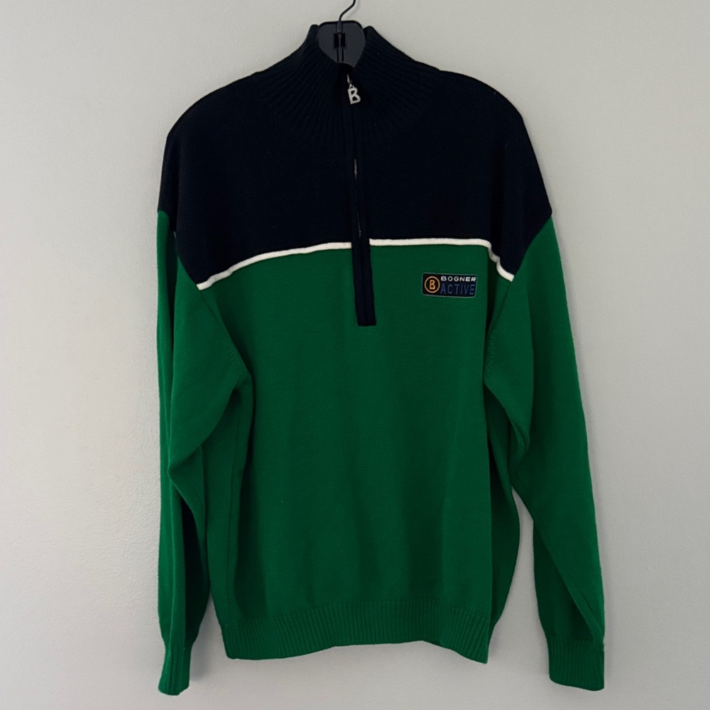 Bogner Active 1/4 Zipper Pullover Wool Blend Sweater Mens sz XL